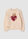 Pink crew-neck stretch top with Winnie the Pooh embroidery_0
