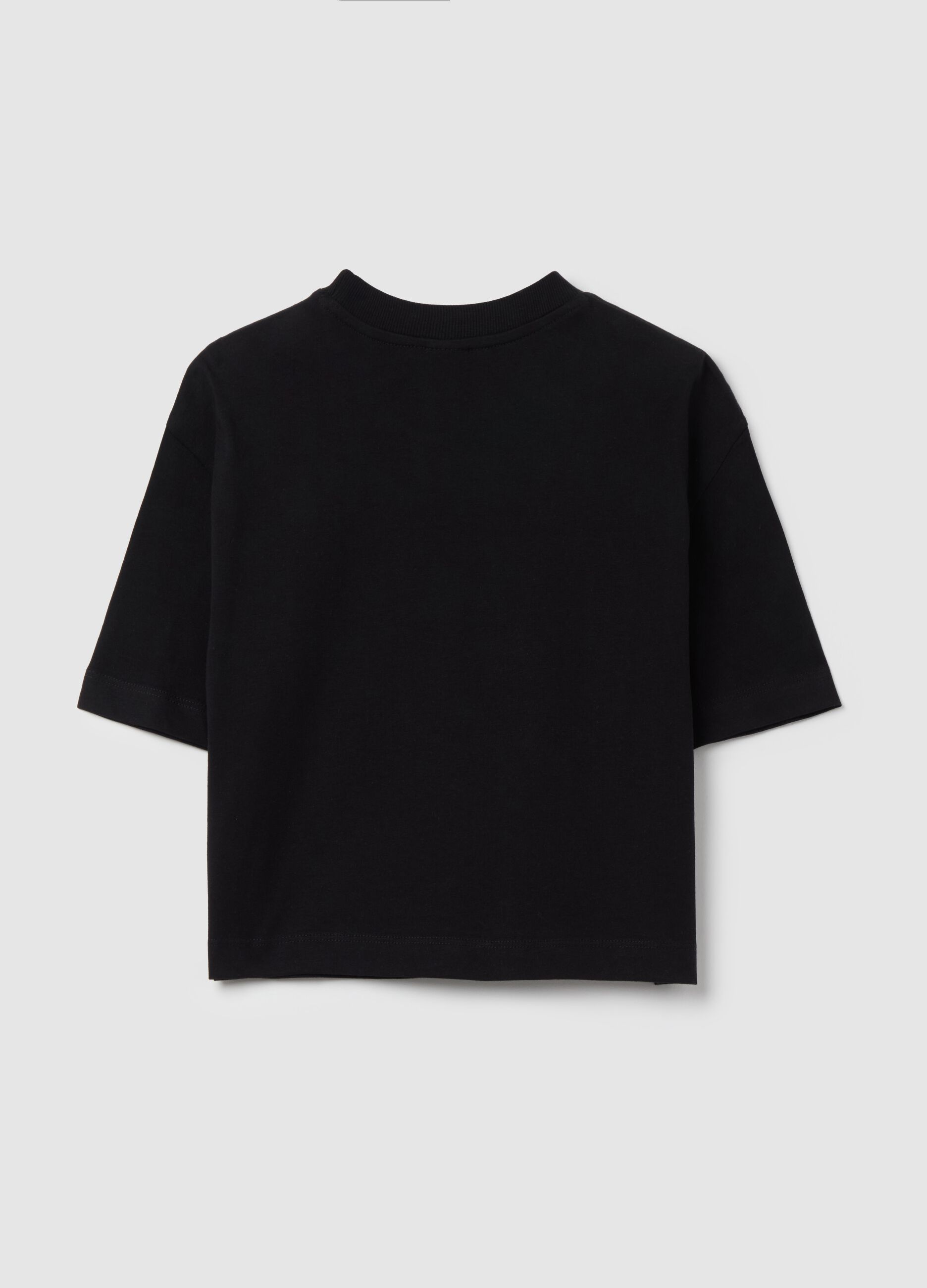 T-shirt crop in cotone con stampa Harry Potter 
