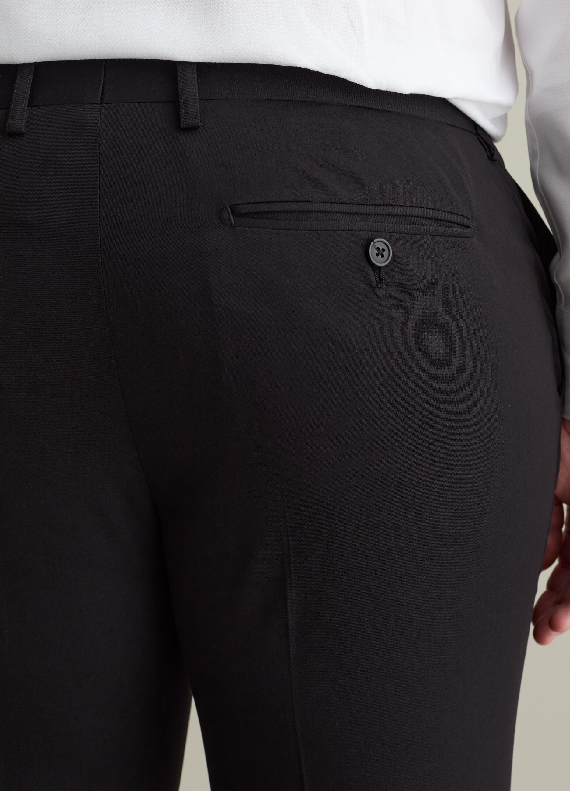 Regular-fit, solid colour smart trousers