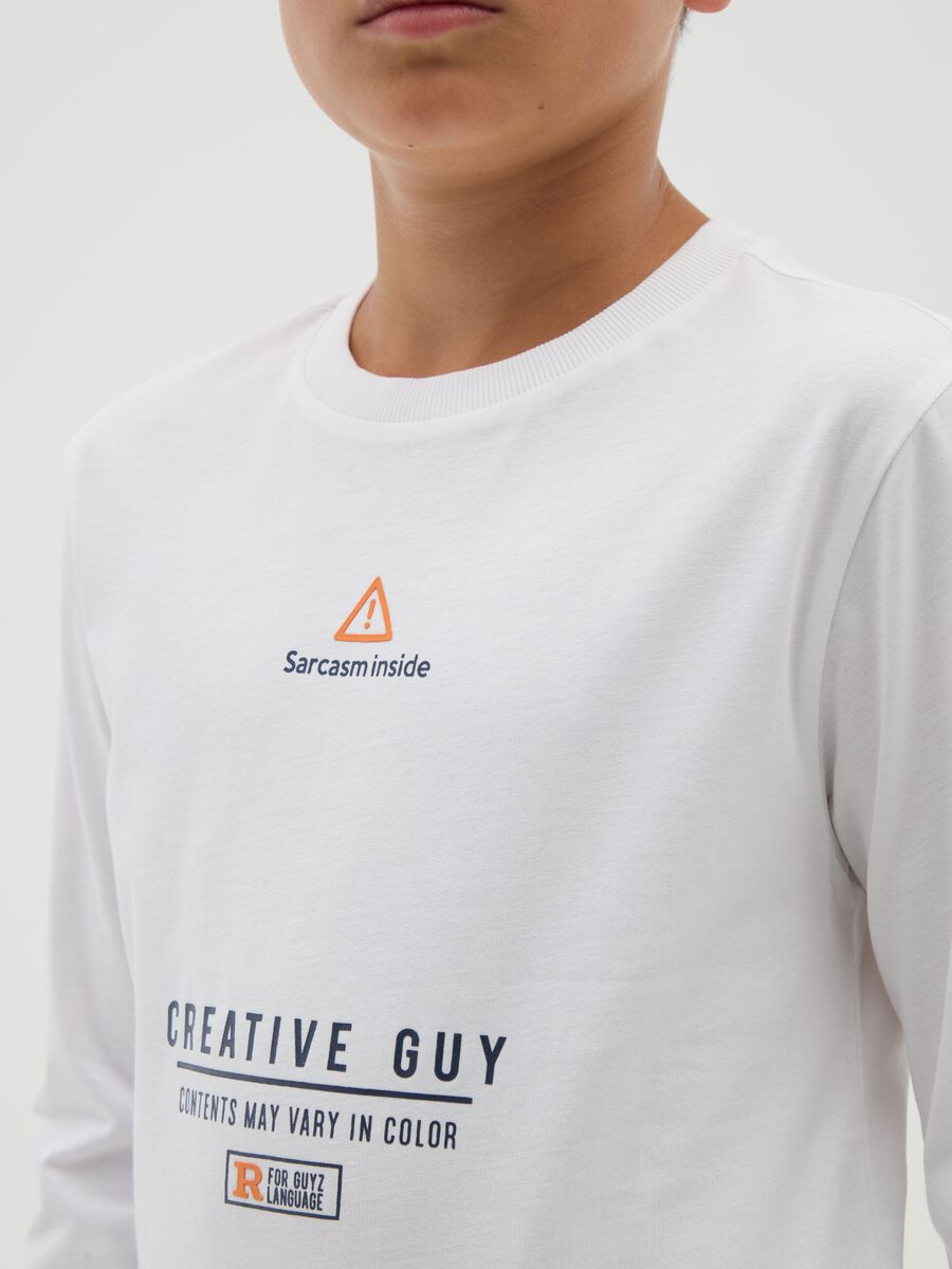 Boy's White Pure Cotton T-Shirt Regular Fit_1