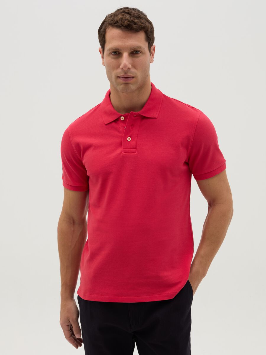 Slim-fit polo shirt in organic cotton_0
