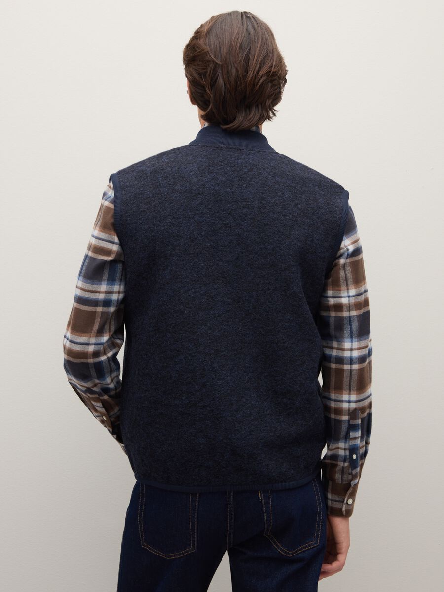 Gilet blu in misto lana_3