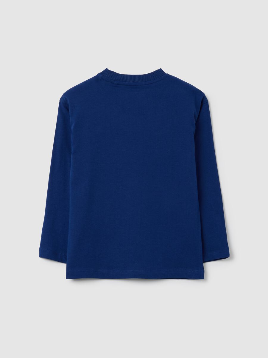 Children's shirt in pure blue cotton_1