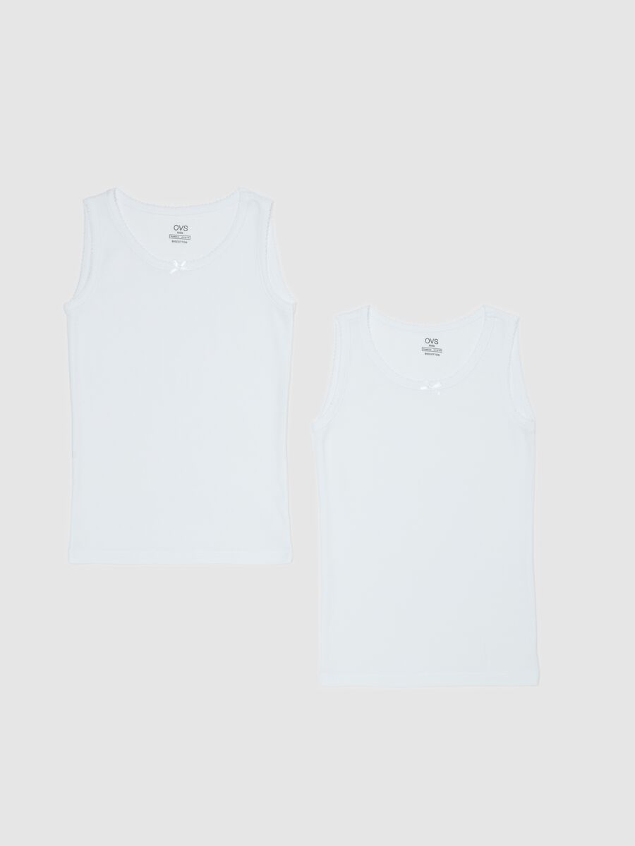 Two-pack vests in organic cotton with bow_0