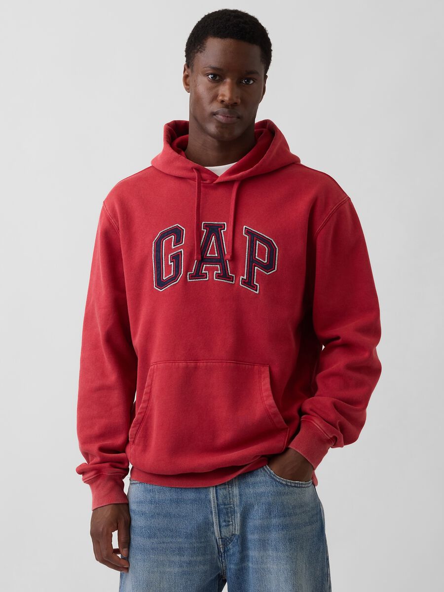 Cotton Blend Hooded Logo Sweatshirt_0