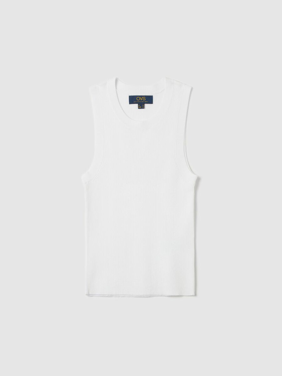 Ribbed tank top with halter neck_4