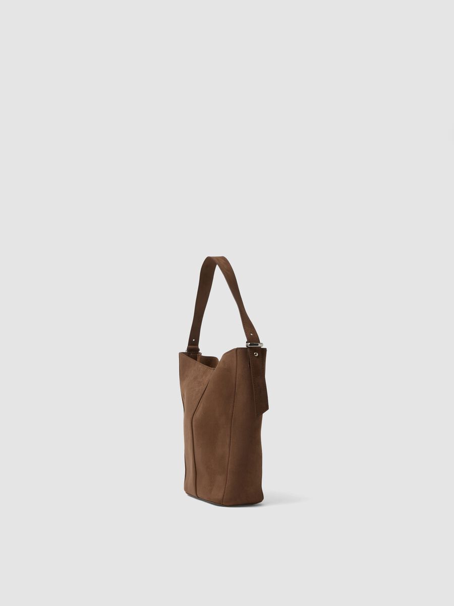 Brown stretch-fabric shoulder bag_2