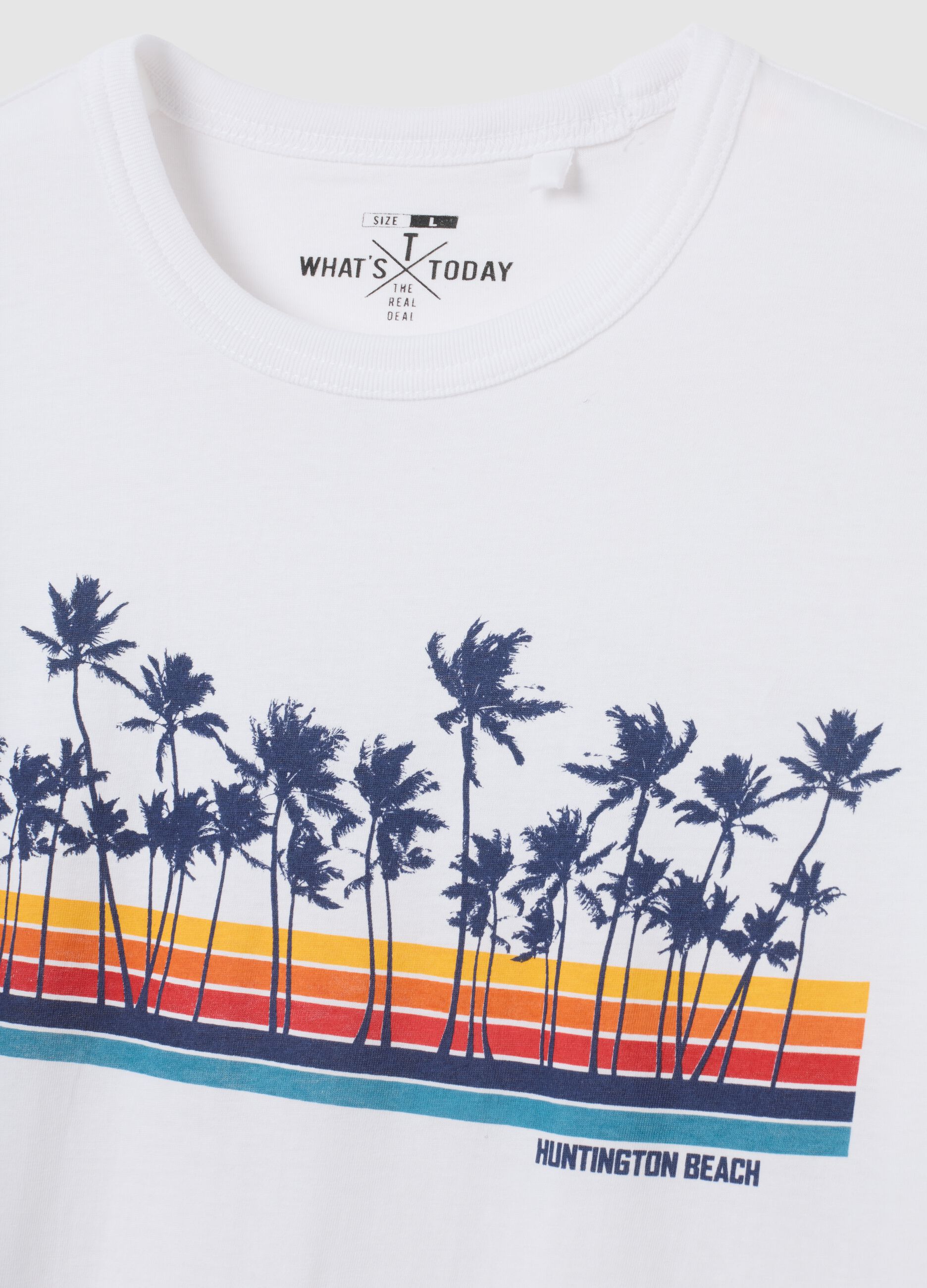 Men's white pure cotton t-shirt in regular fit