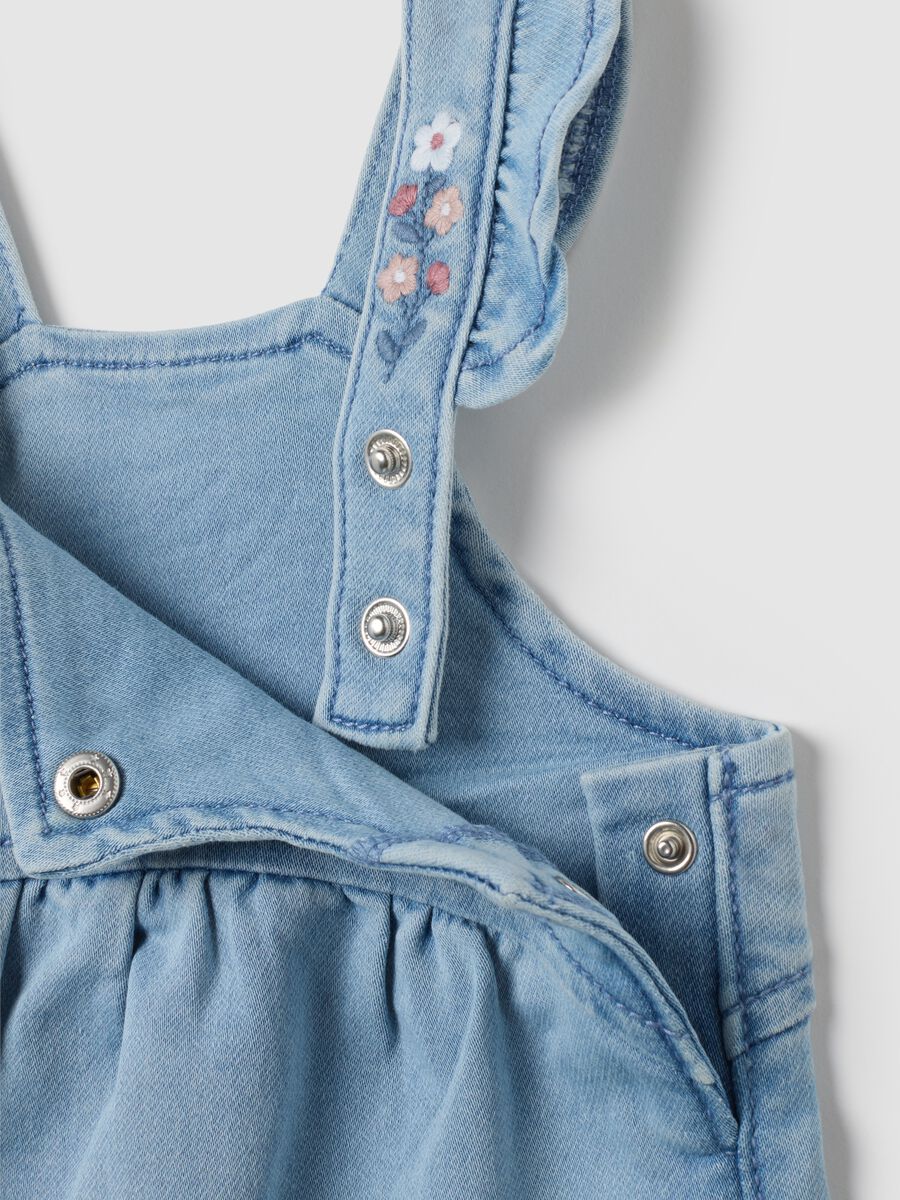 Baby Girl Denim Overalls in Light Blue Regular Fit_2