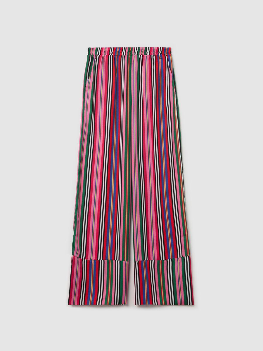 Fluid trousers with multicoloured stripes_4