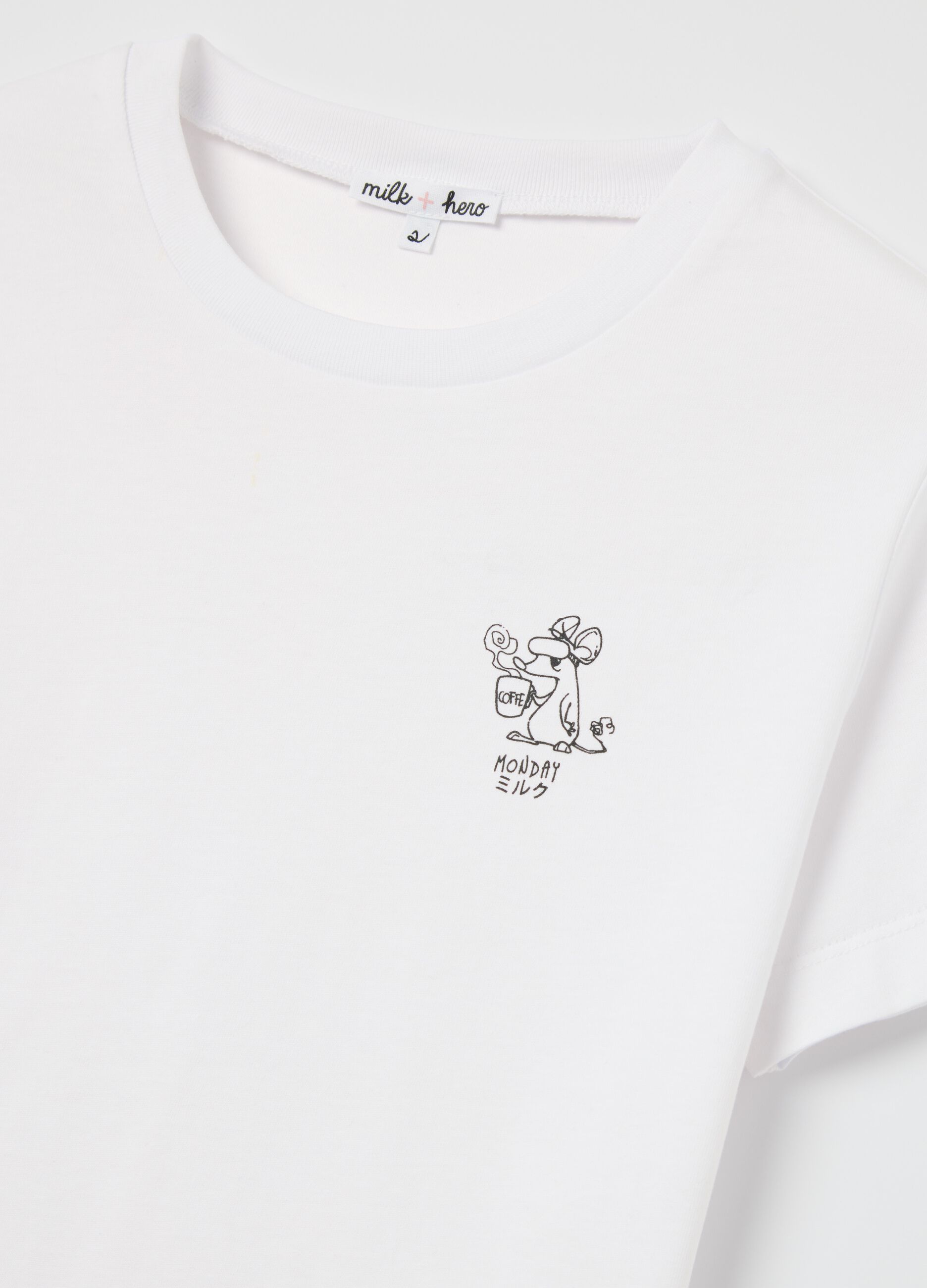 White boxy-fit T-shirt in cotton