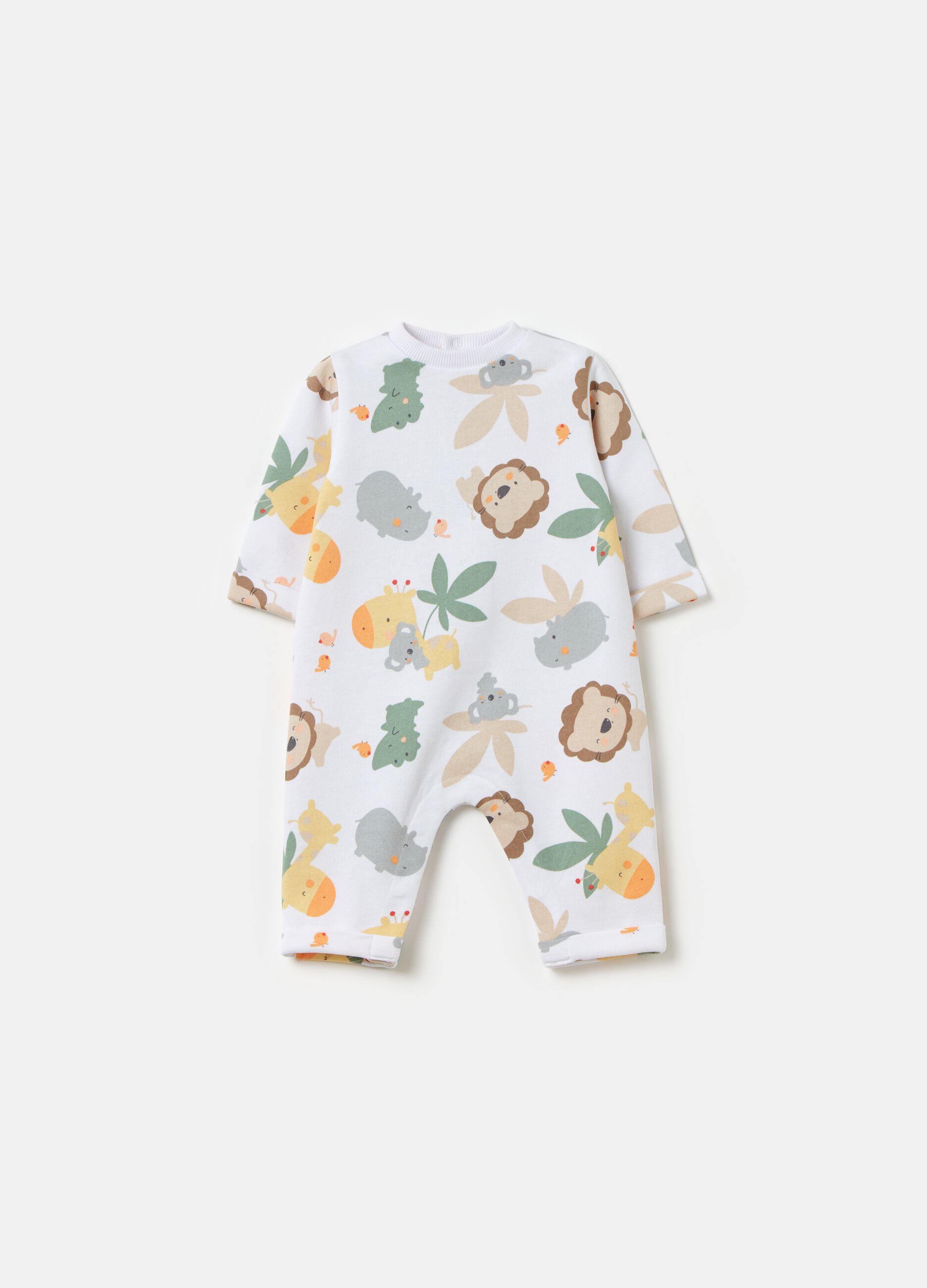 French terry onesie with animals print