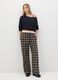 Multicolour Checked Wide-Leg Trousers_0