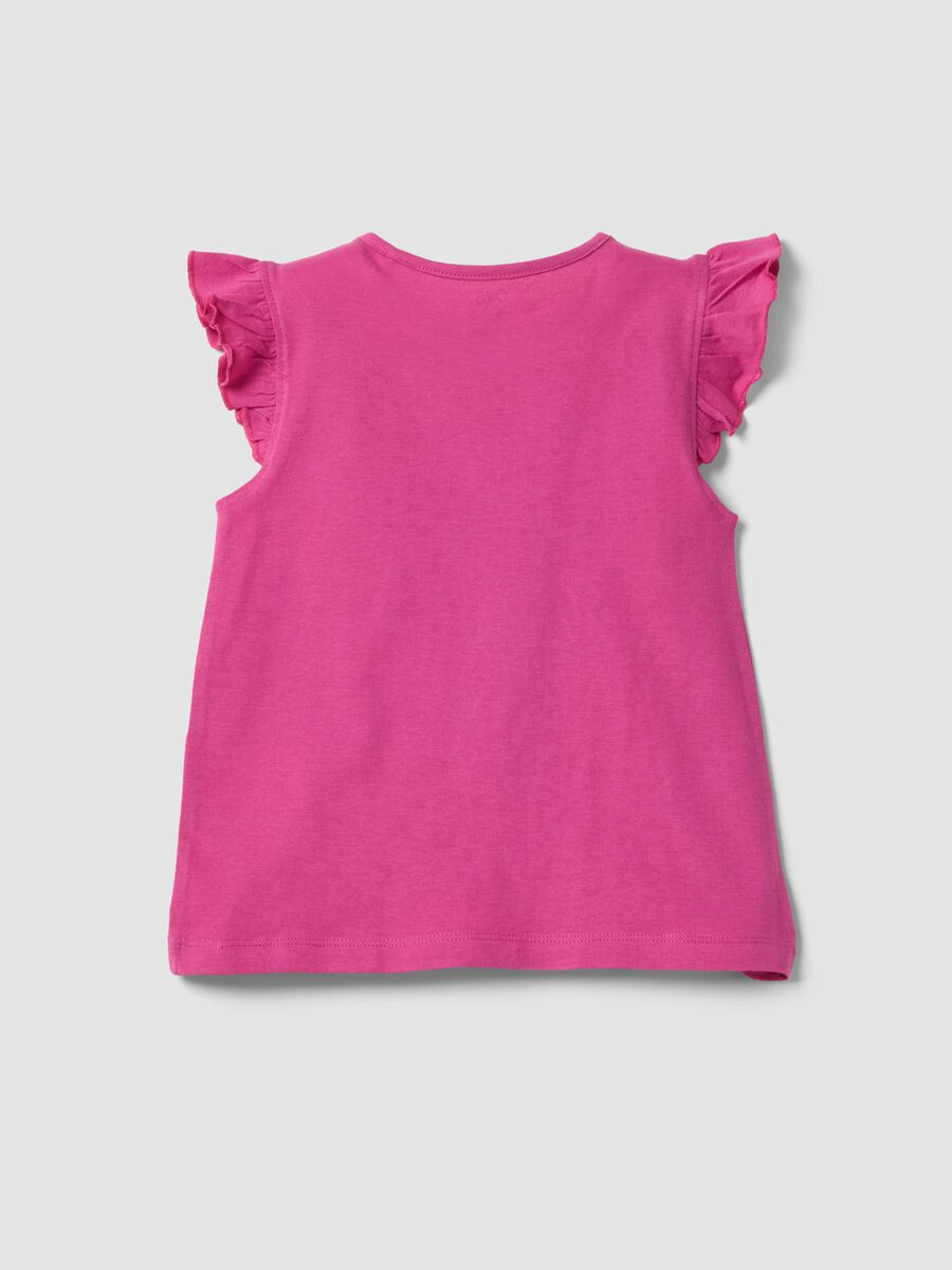 Pink organic cotton tank top with ruffles_1