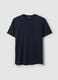 Blue pure cotton crew-neck T-shirt, regular fit_0