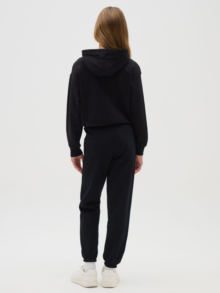Girls' Black Pure Cotton Jogger Trousers_2