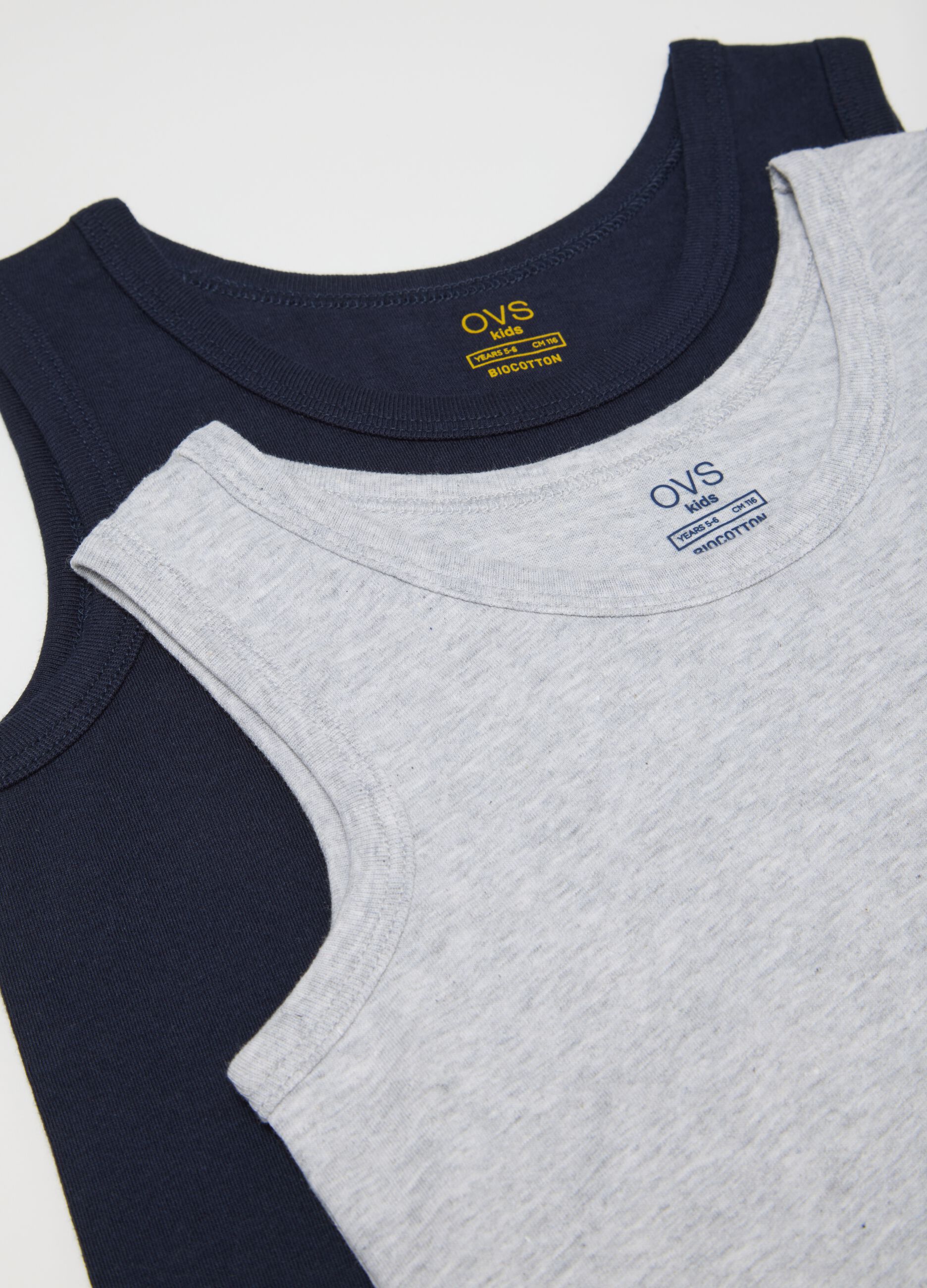 Kids' multicolour sleeveless cotton vests pack