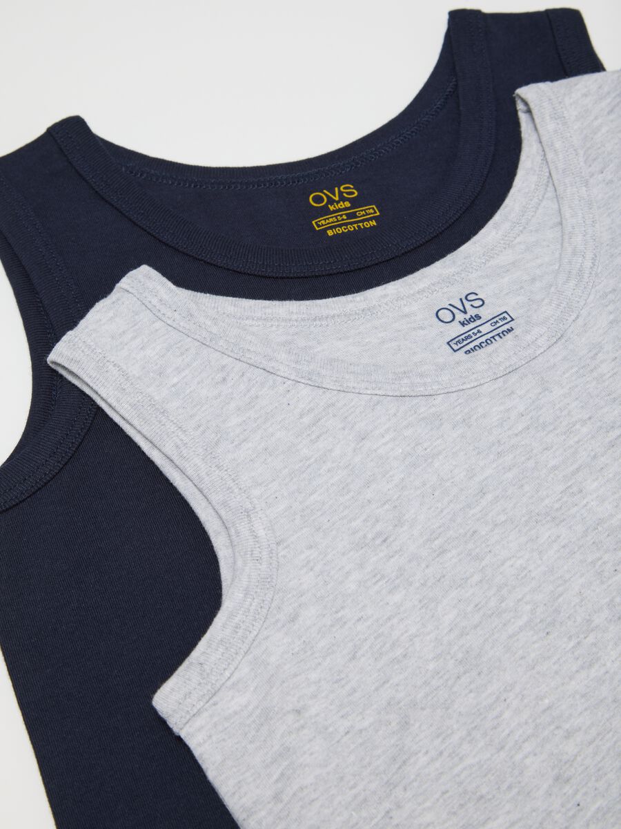 Kids' multicolour sleeveless cotton vests pack_2