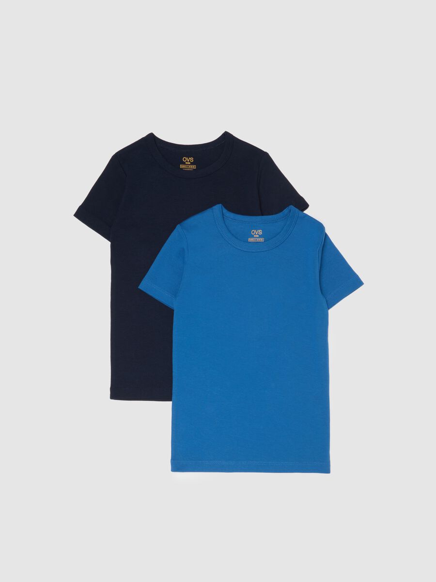 Bipack of Blue Short Sleeve Cotton T-shirts_0