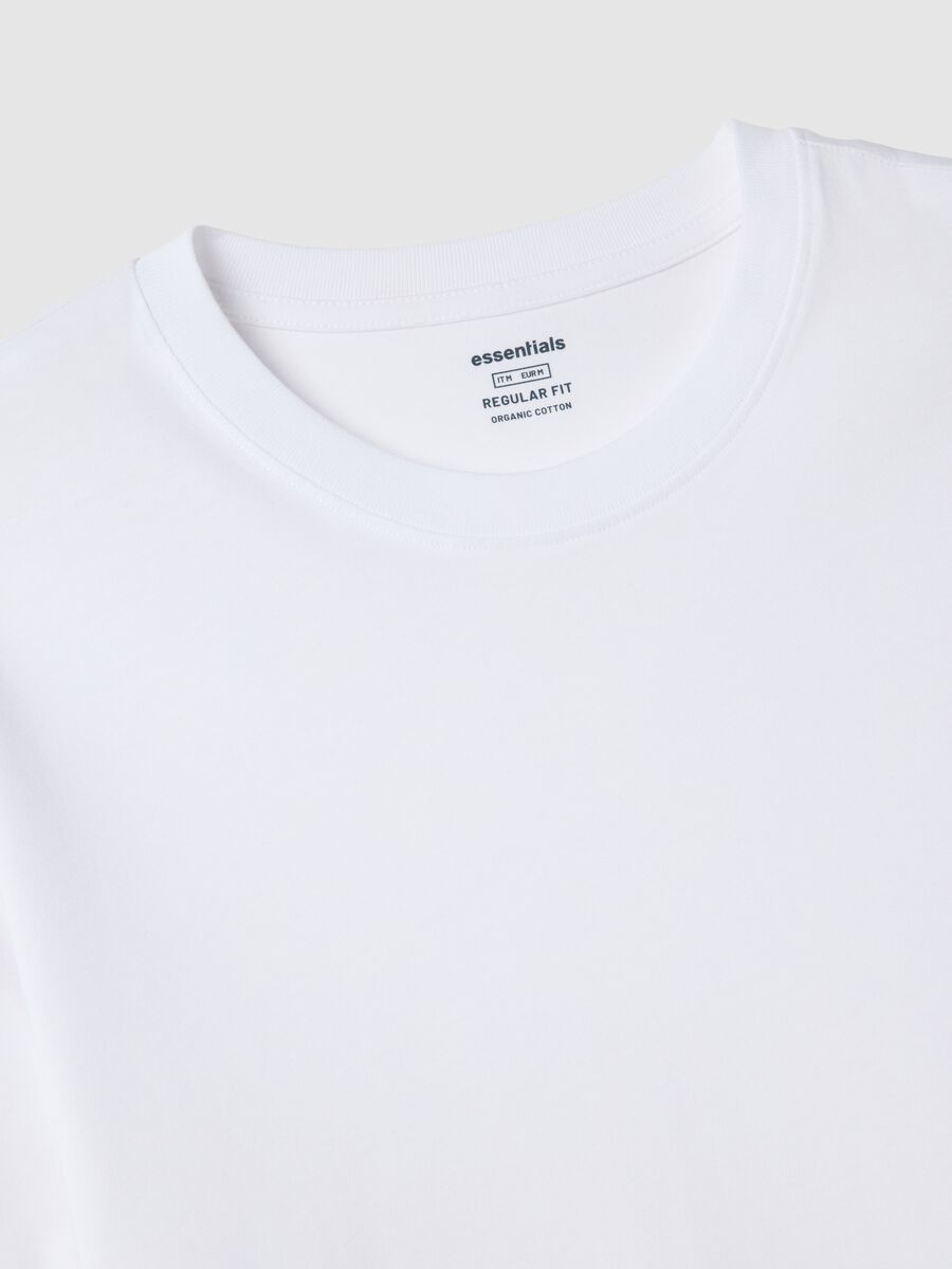 White pure cotton regular fit T-shirt_5