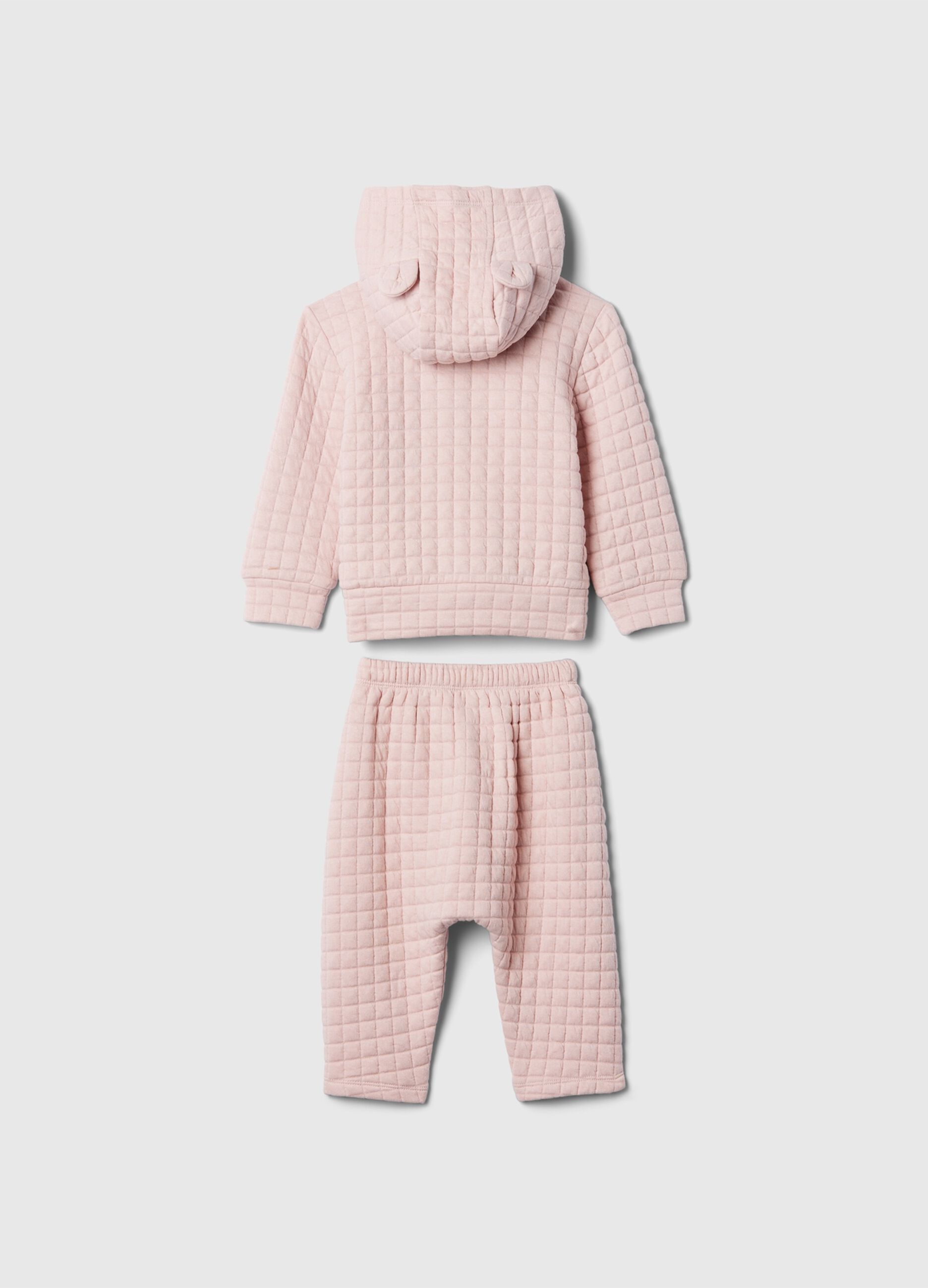 Set top e pantaloni in felpa trapuntata