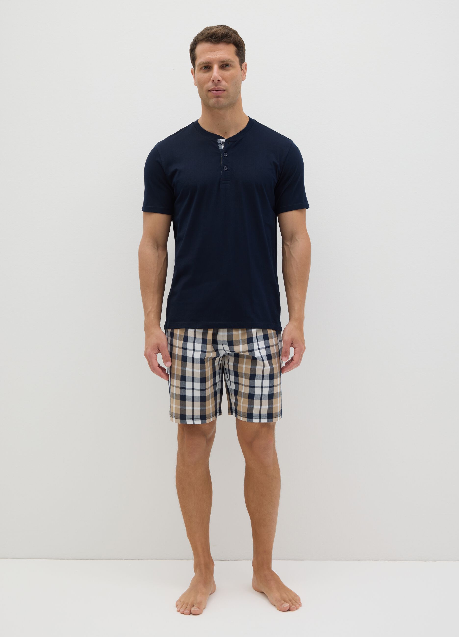 Ovs Short Blue Pyjama in Pure Cotton