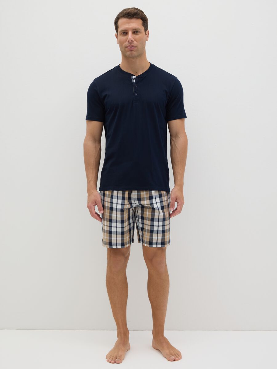 Ovs Short Blue Pyjama in Pure Cotton_0