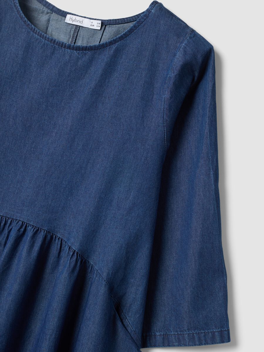 Blue pure cotton midi dress_1