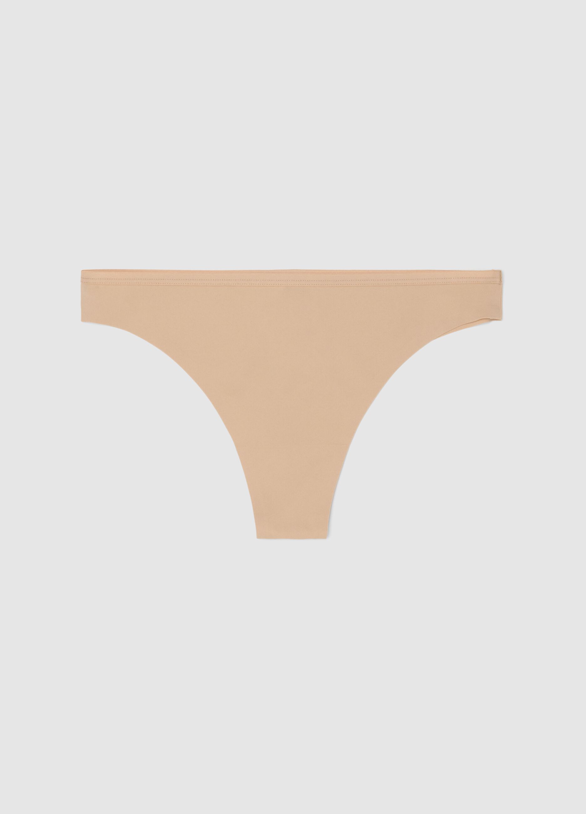Beige slim fit Brazilian briefs