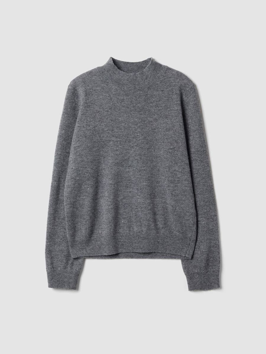 Grey wool-blend jumper with mock neck_4