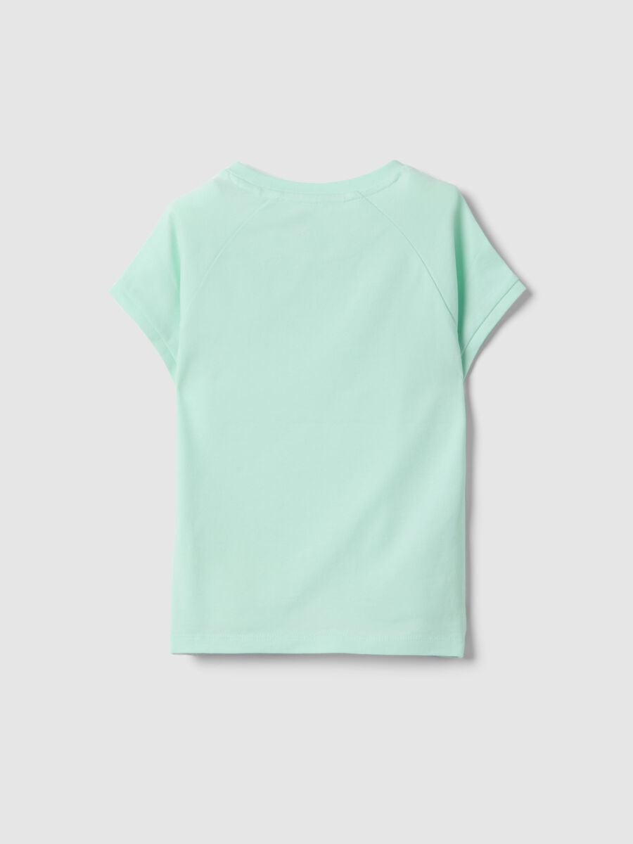 Girls' green slim fit stretch cotton T-shirt_4