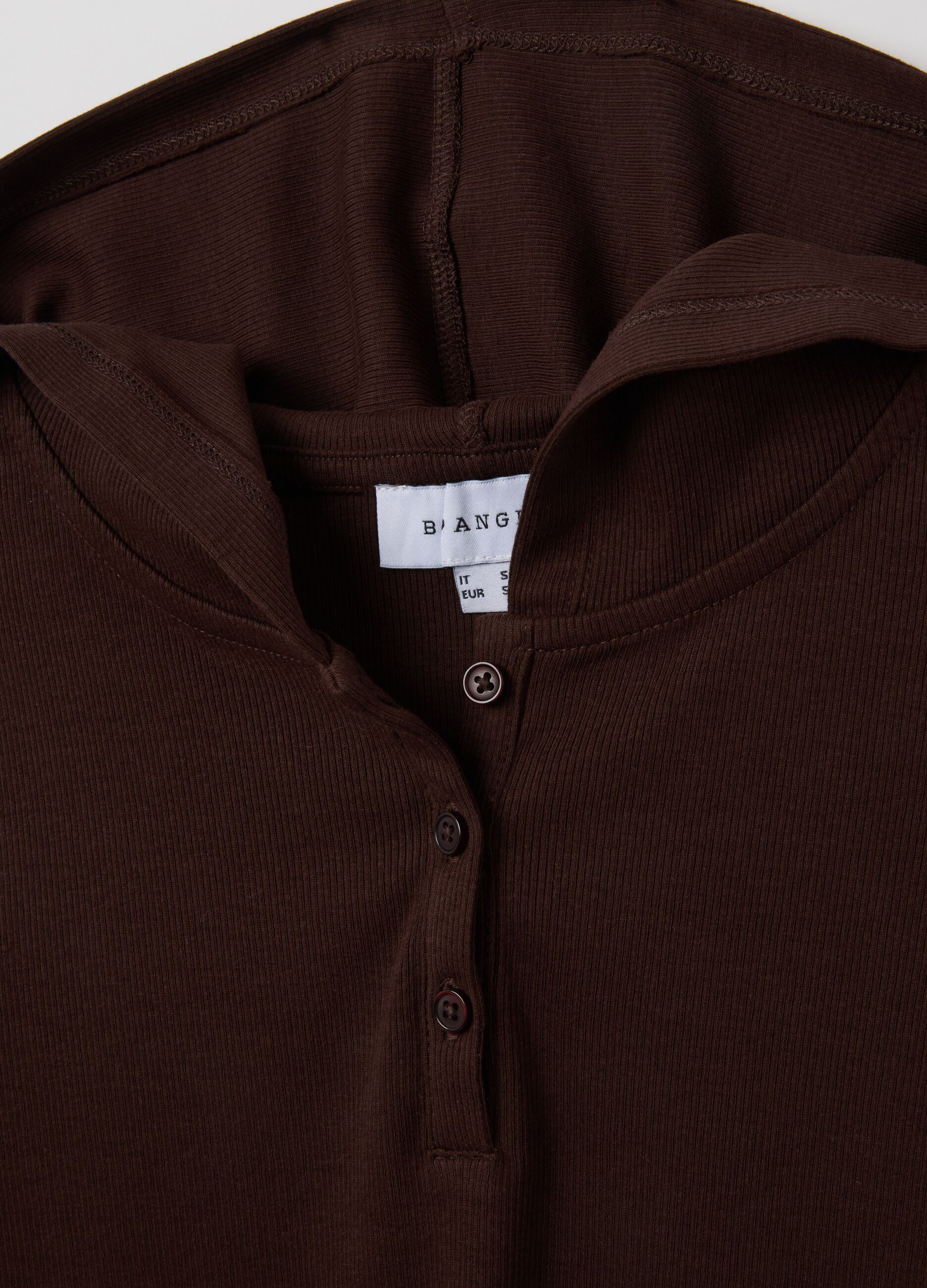Brown Cotton Hoodie T-shirt