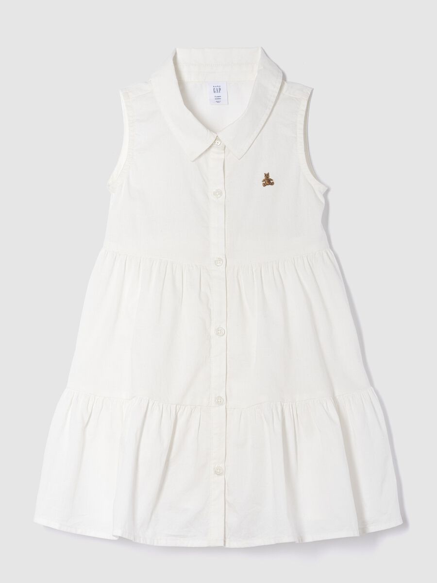 White tiered dress in cotton_0