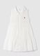 White tiered dress in cotton_0