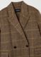 Brown Checked Wool Blend Regular Fit Coat_5