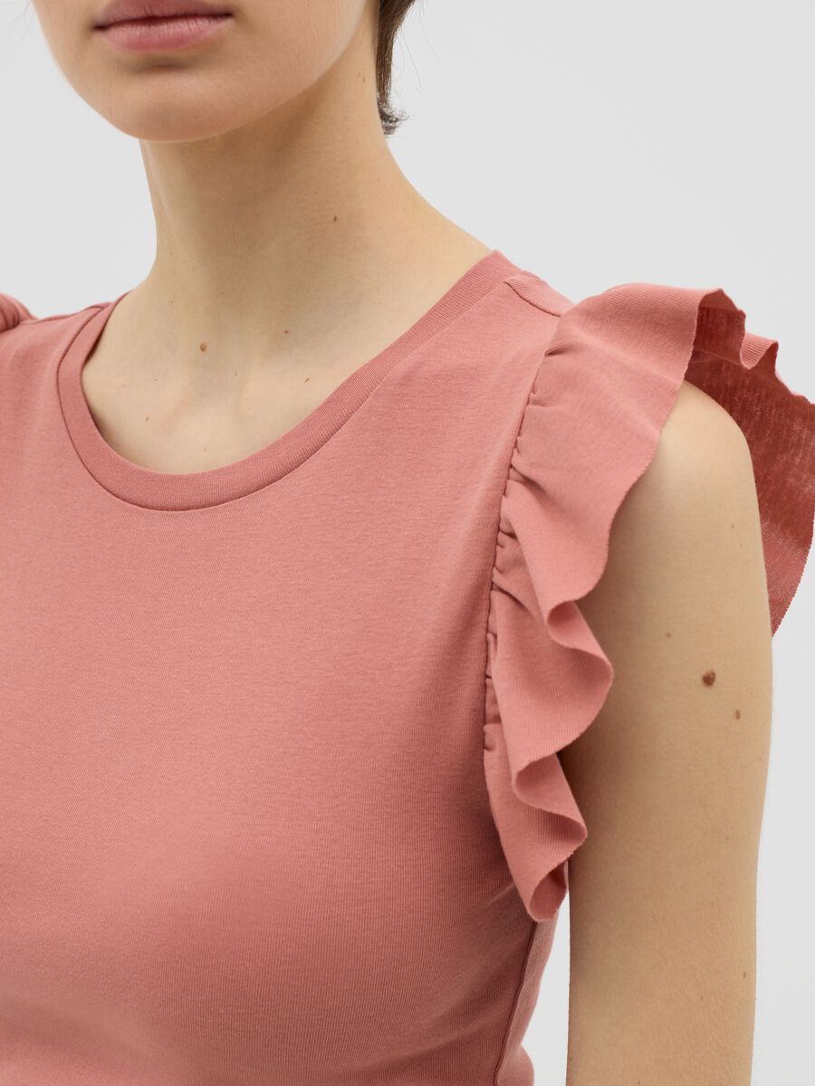 Pink T-shirt with ruffle sleeves by Ovs_2