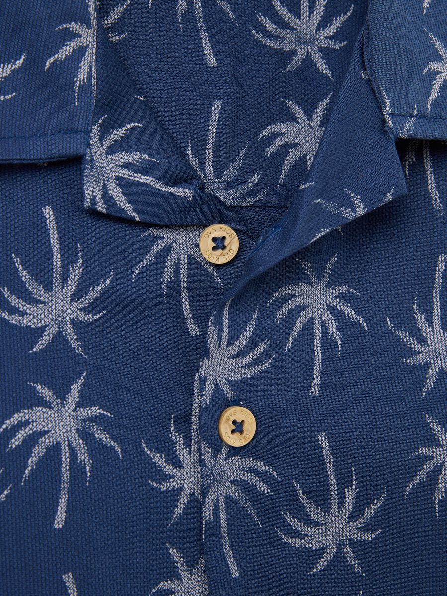 Boys' short-sleeved shirt in pure multicolour cotton regular fit_3