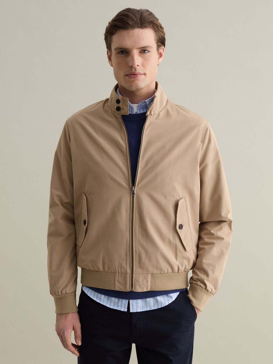 Full-zip bomber jacket with high neck_0