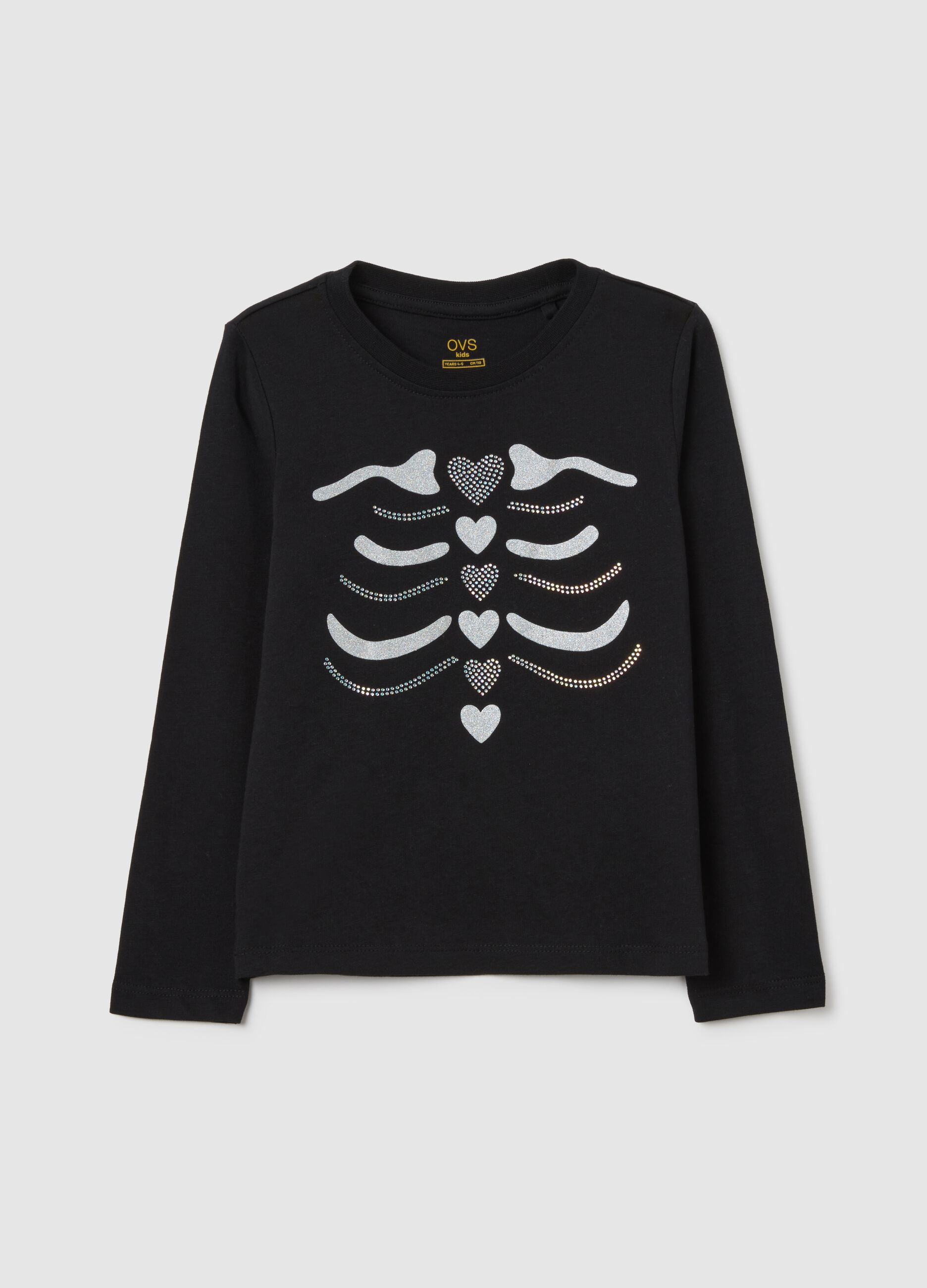 Long Sleeve Black Cotton T-shirt