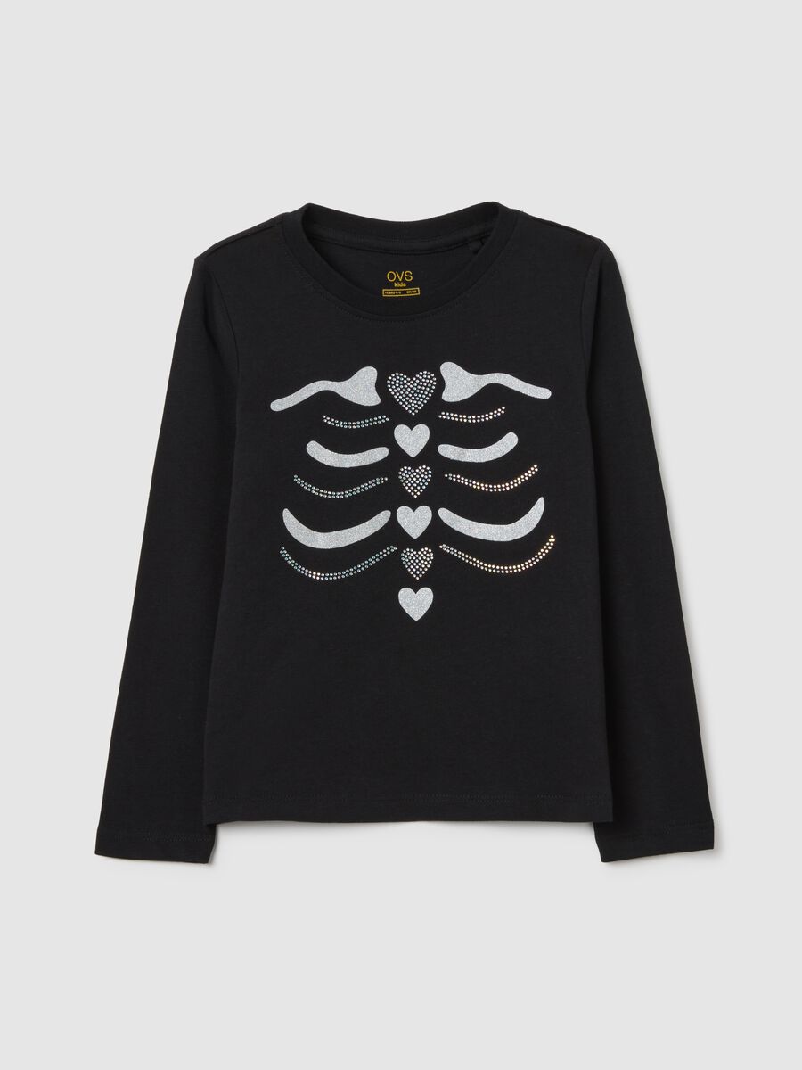 Long Sleeve Black Cotton T-shirt_0