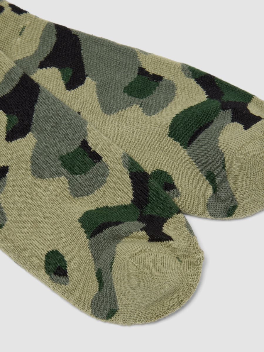 Calze sportive verdi in cotone elasticizzato camouflage_2