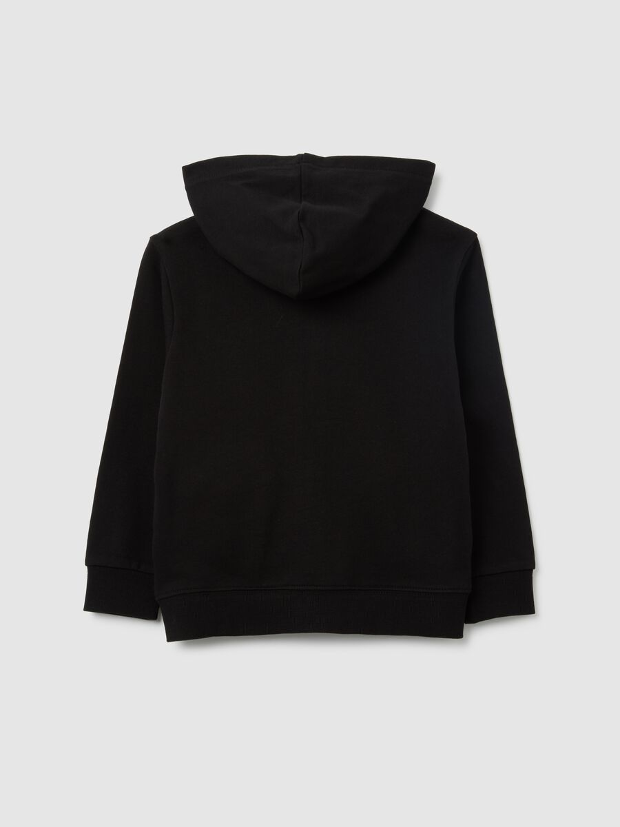 Children's black pure cotton hoodie, regular fit_1
