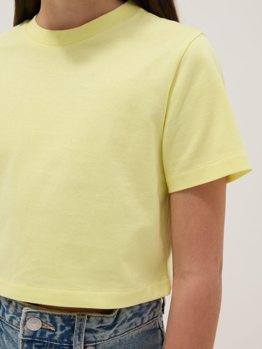 T-shirt in puro cotone gialla da ragazza boxy fit_2