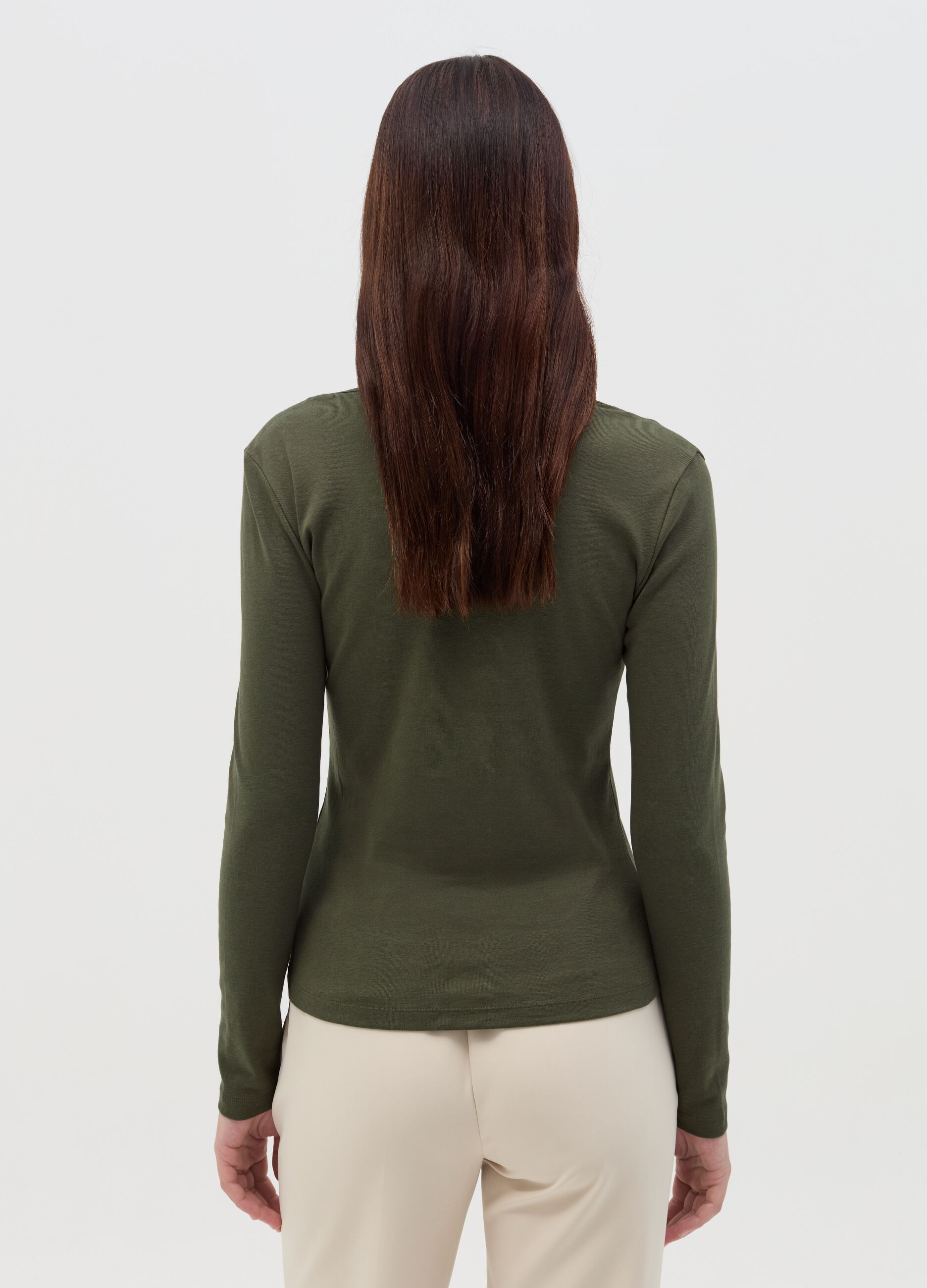 Cotton T-shirt with round neck