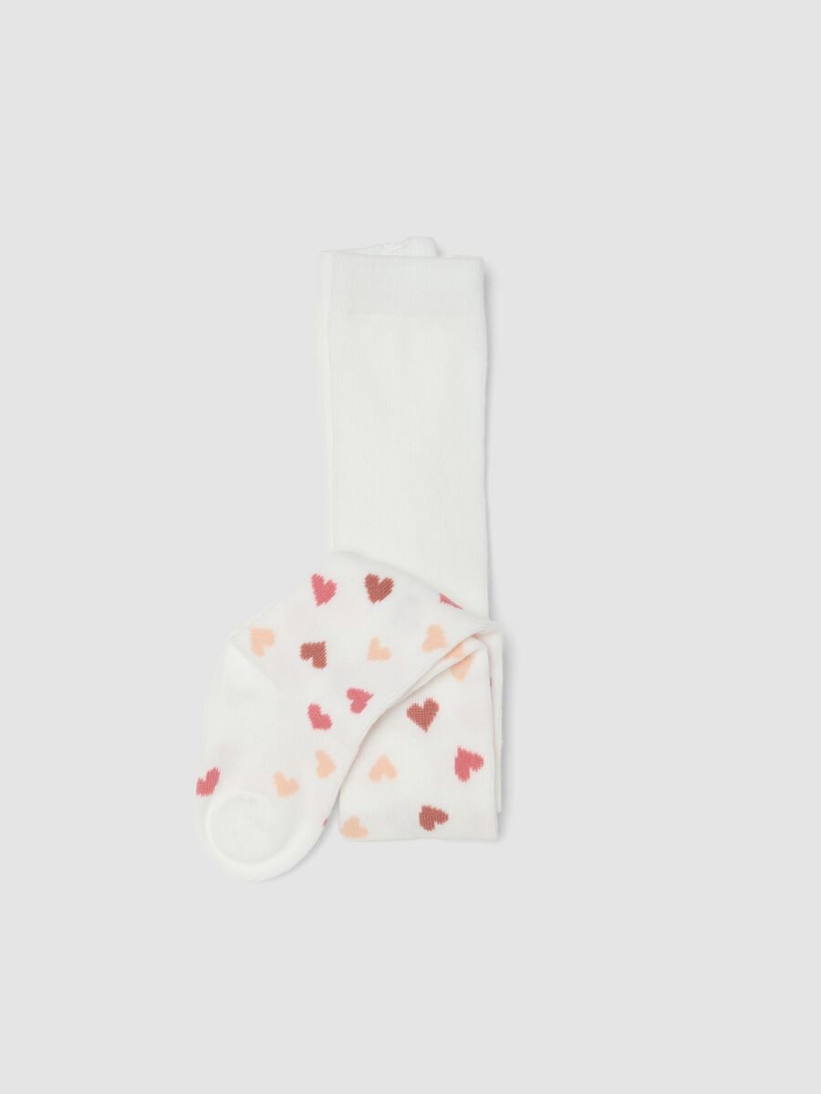 White stretch organic cotton tights_0