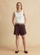 Brown linen-viscose blend shorts_0