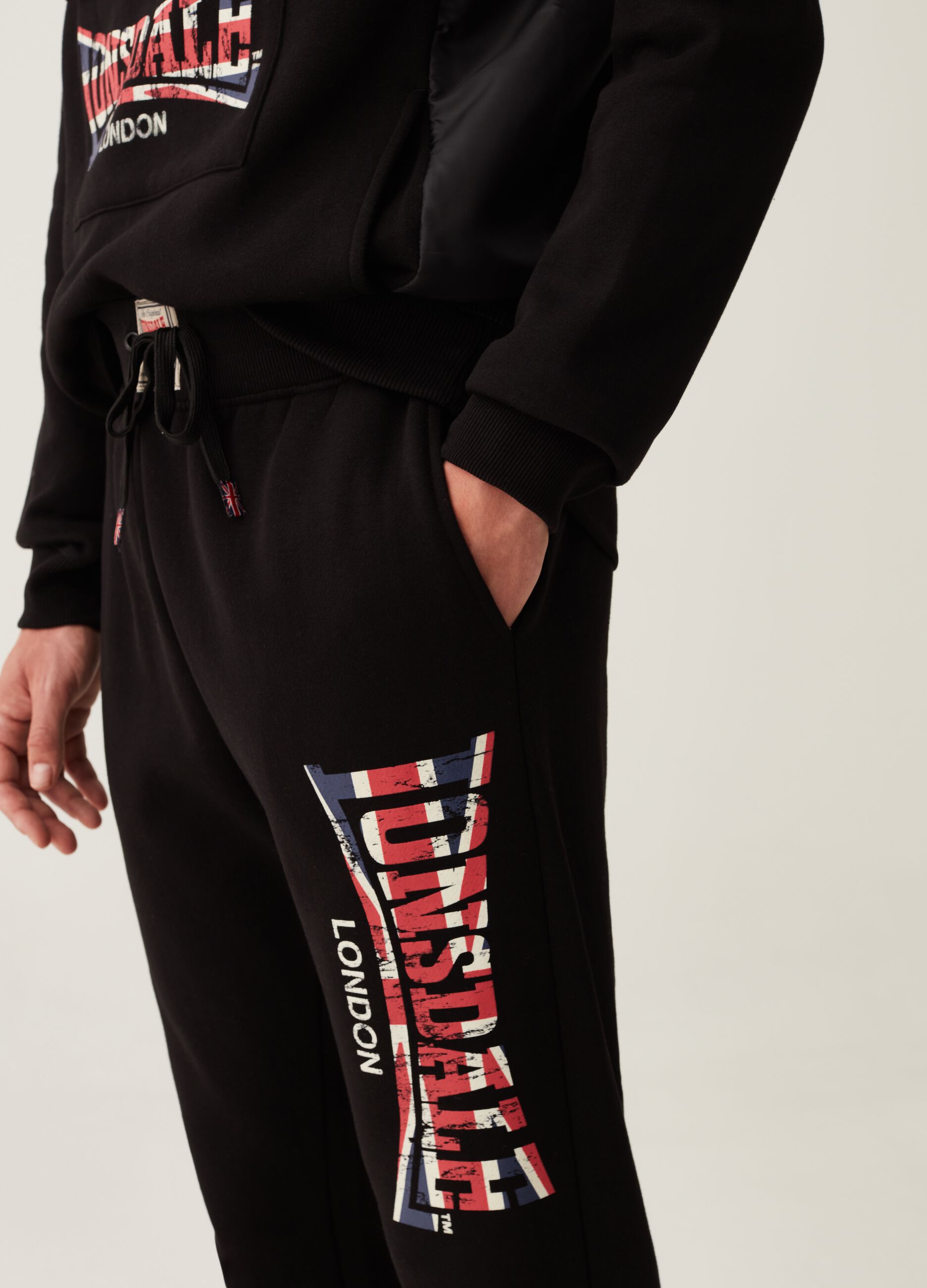 Joggers in felpa con stampa logo_3