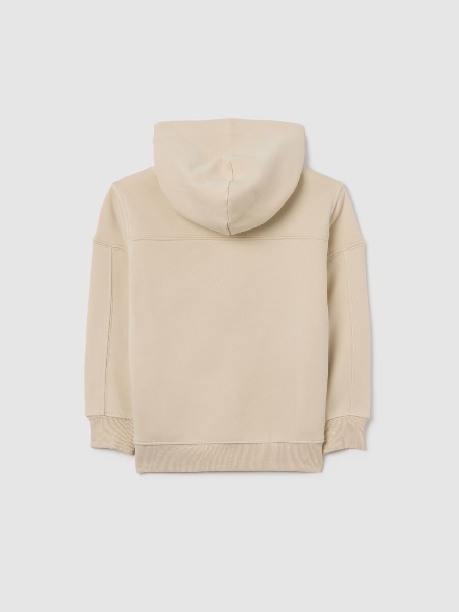 Beige hooded sweatshirt for kids_1