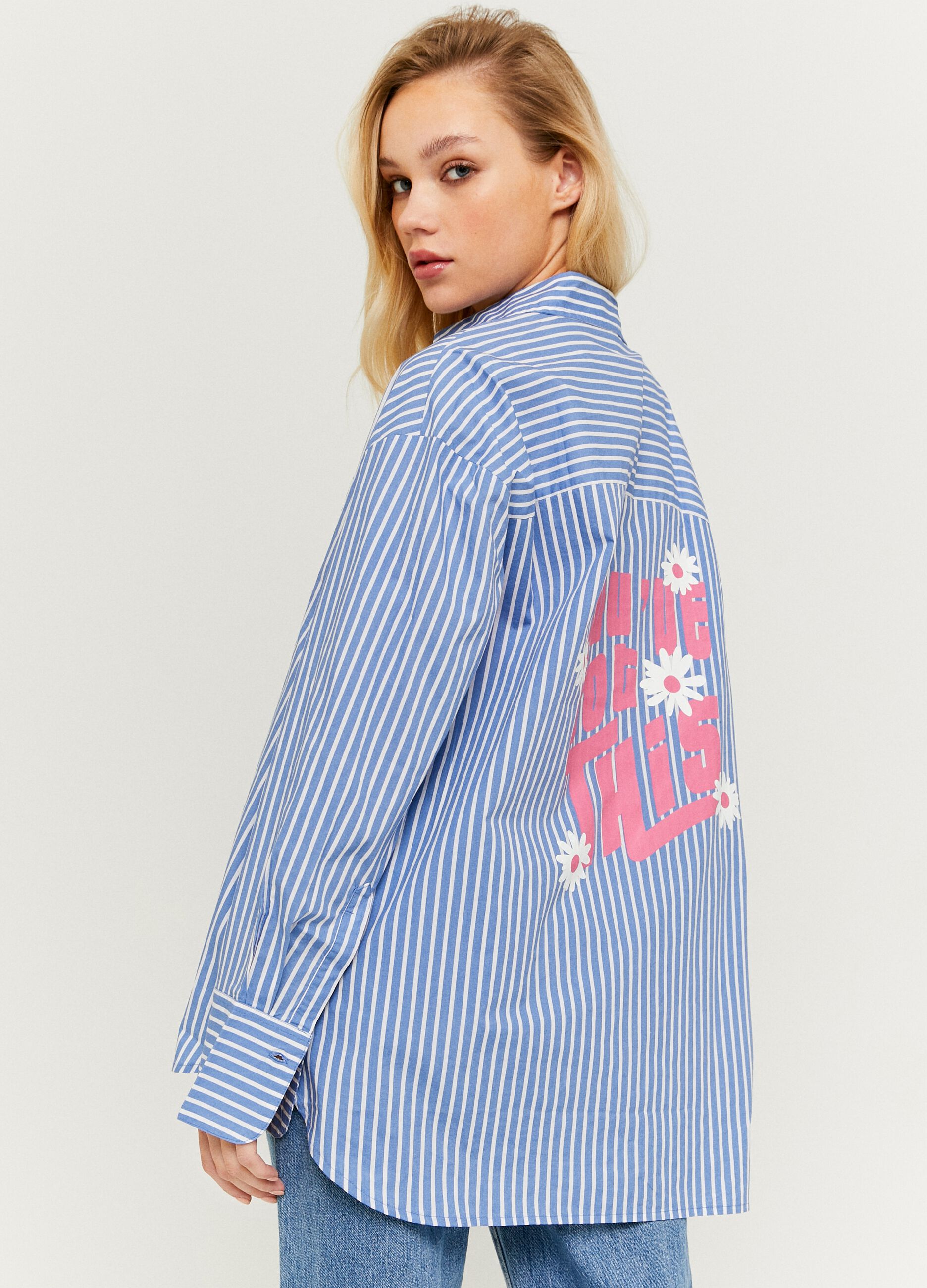 Camicia a righe con stampa_3