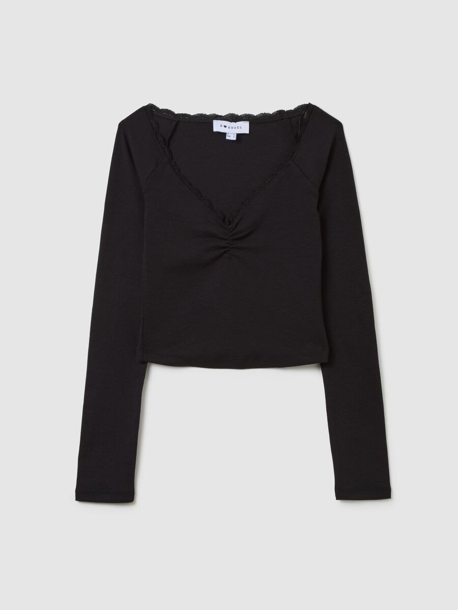 Black cotton blend regular fit sweater_4